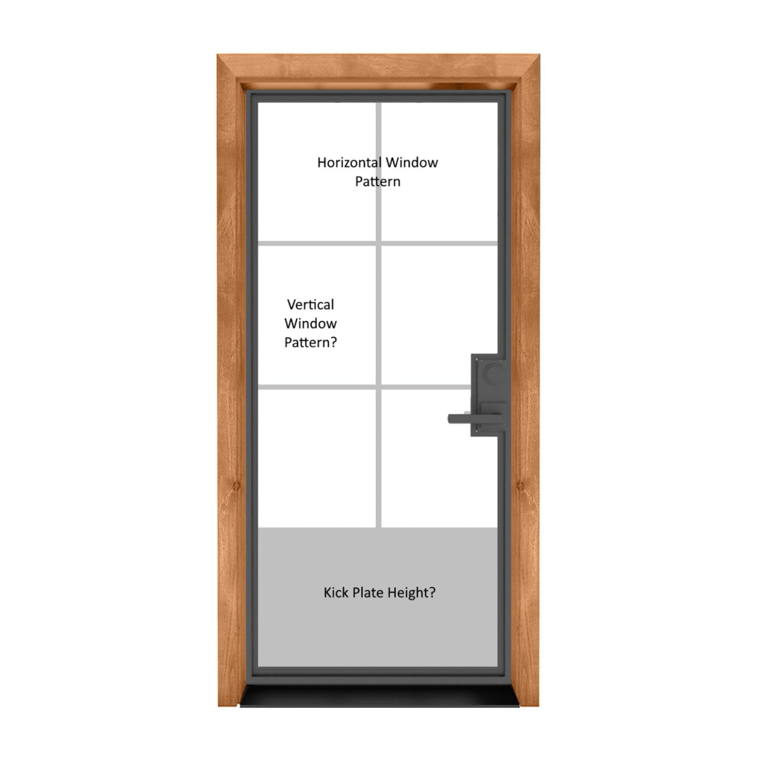Customizable Metal Exterior Door 42 x 96 in door style