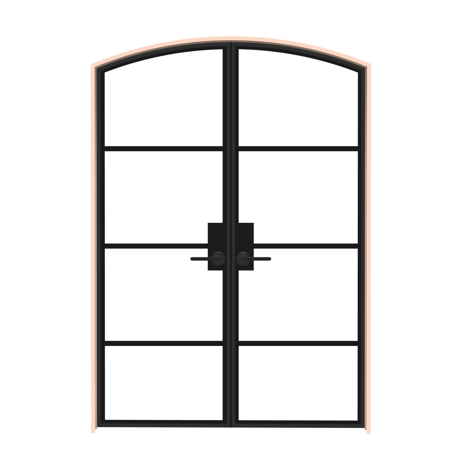 Modern Cottage Arched Interior Double Doors 72 x 96 in door style