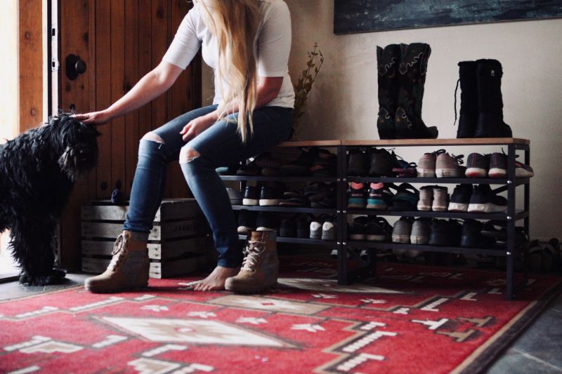 Rustic Shoe Rack / Boot Storage Bench – Rusticabby