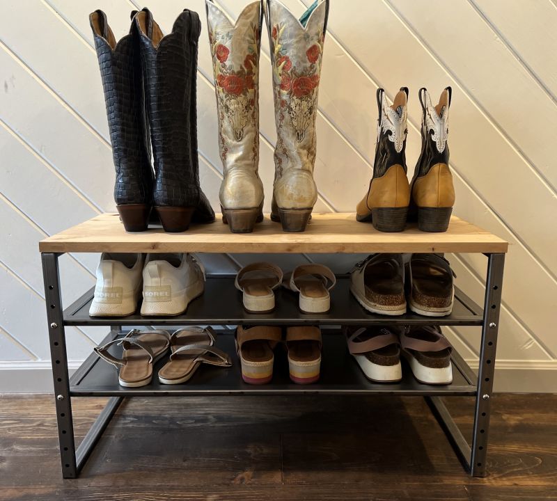 Rustic Shoe Rack / Boot Storage Bench – Rusticabby