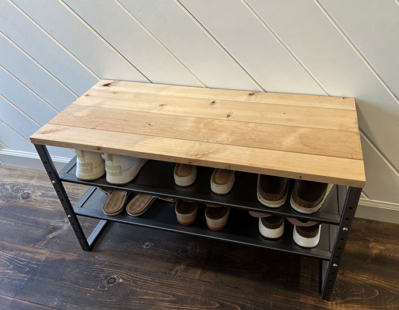 Rustic Shoe Rack / Boot Storage Bench – Rusticabby