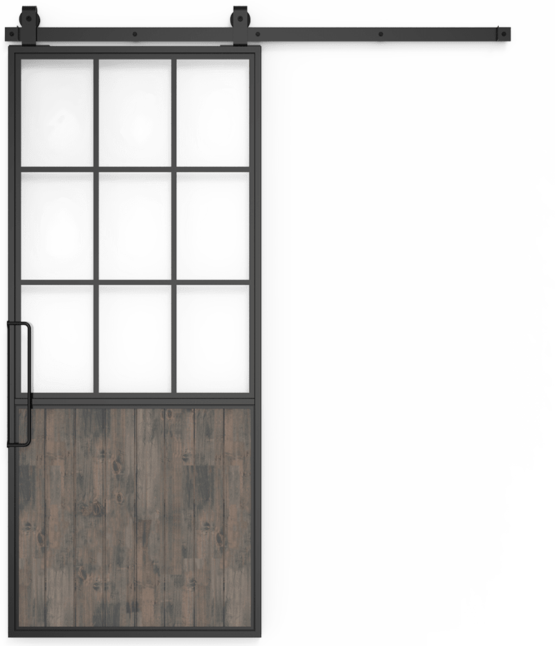 Mountain French Half Barn Door