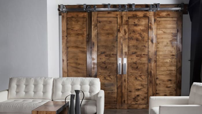 A bypass pair can stack at one side. Plan the usable access as well as the closed appearance.