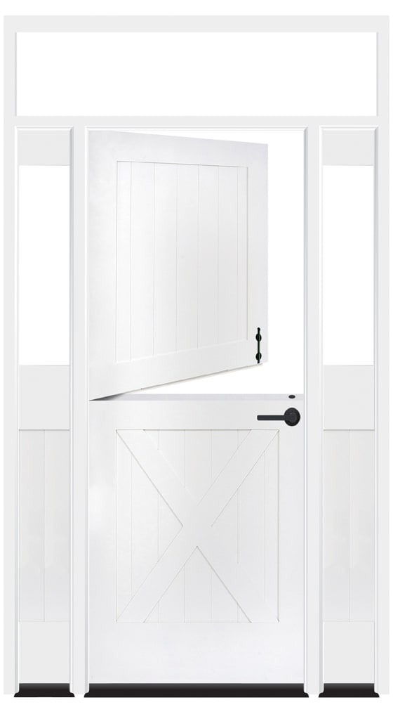 Bakery Dutch Exterior Door With Sidelights And Transom Window