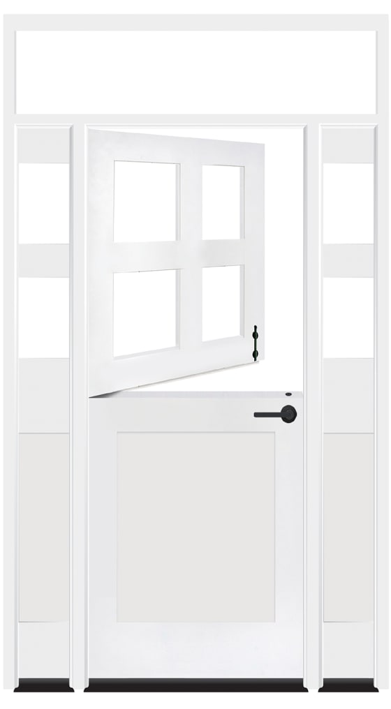 Country Dutch Exterior Door With Sidelights And Transom Window