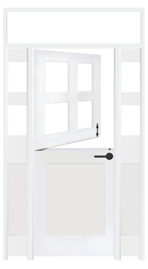 Country Dutch Interior Door With Sidelights And Transom Window