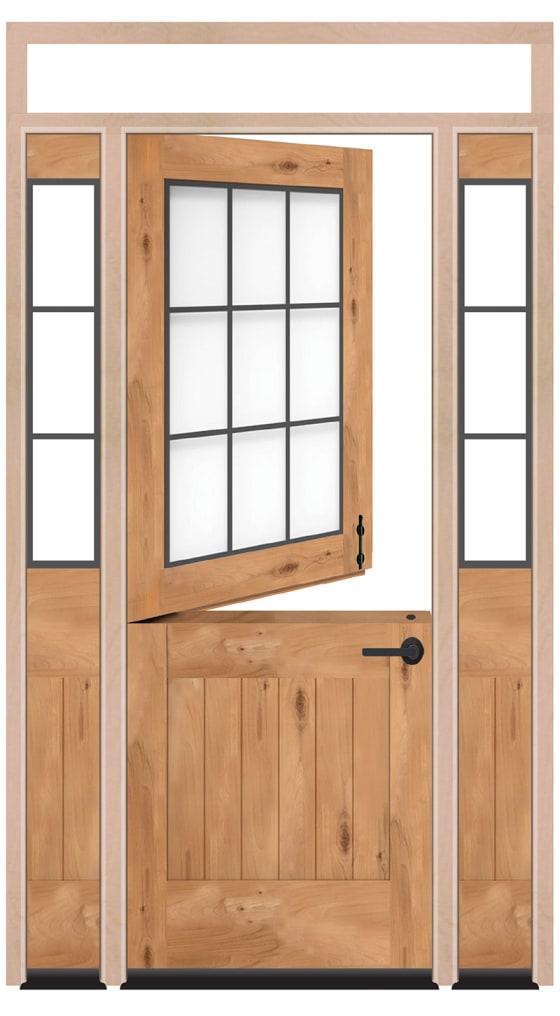 Farmhouse Dutch Exterior Door With Sidelights And Transom Window