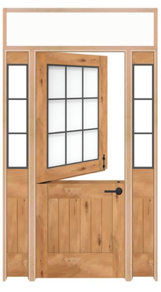 Farmhouse Dutch Interior Door With Sidelights And Transom Window