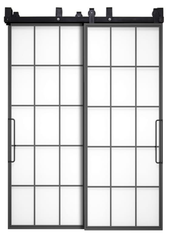 Mountain French Full Bypassing Barn Doors