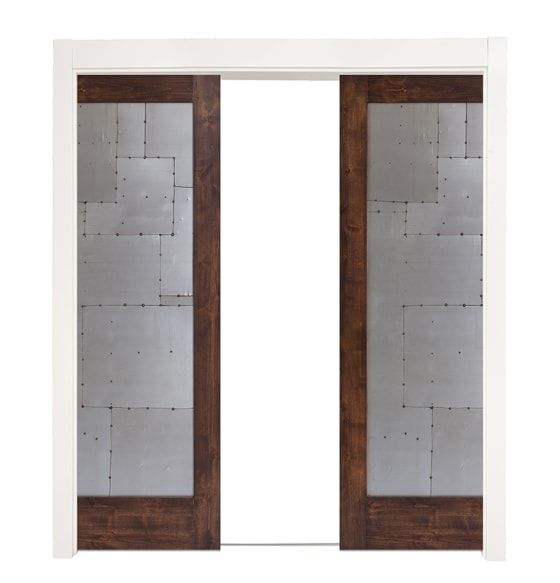 Steampunk Double Converging Pocket Doors
