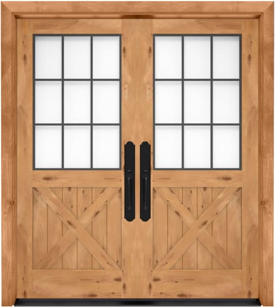 Farmhouse French Half X Exterior Double Door