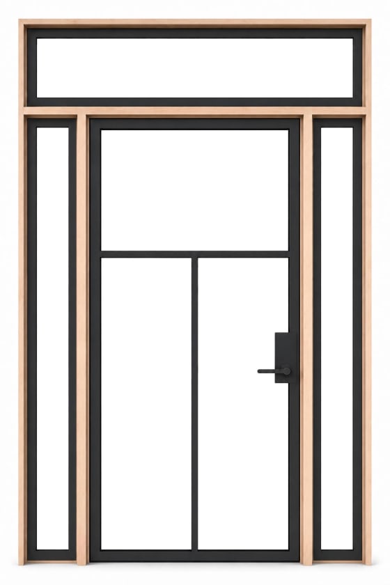 Slate Exterior With Sidelights And Transom Window