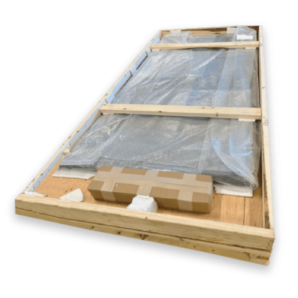 Another view of Rustica’s wooden freight packaging