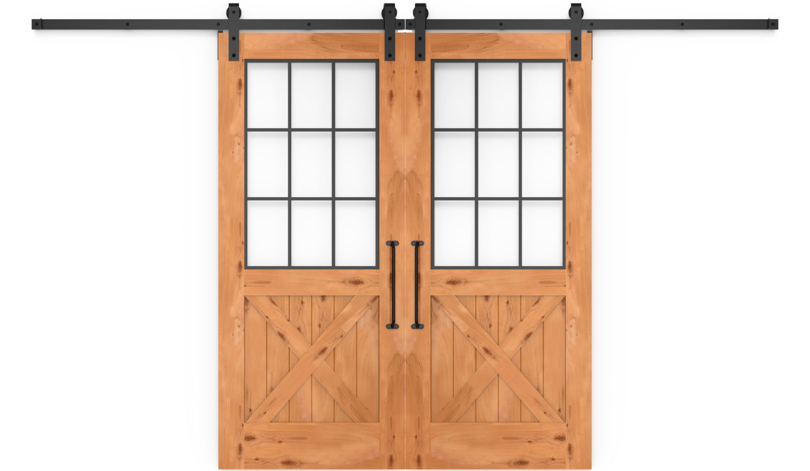 Farmhouse French Half X Double Barn Door