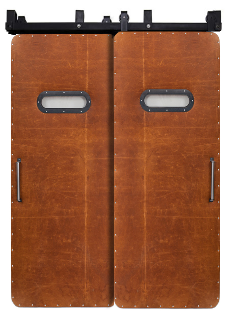 Leather Modern Range Bypassing Barn Doors