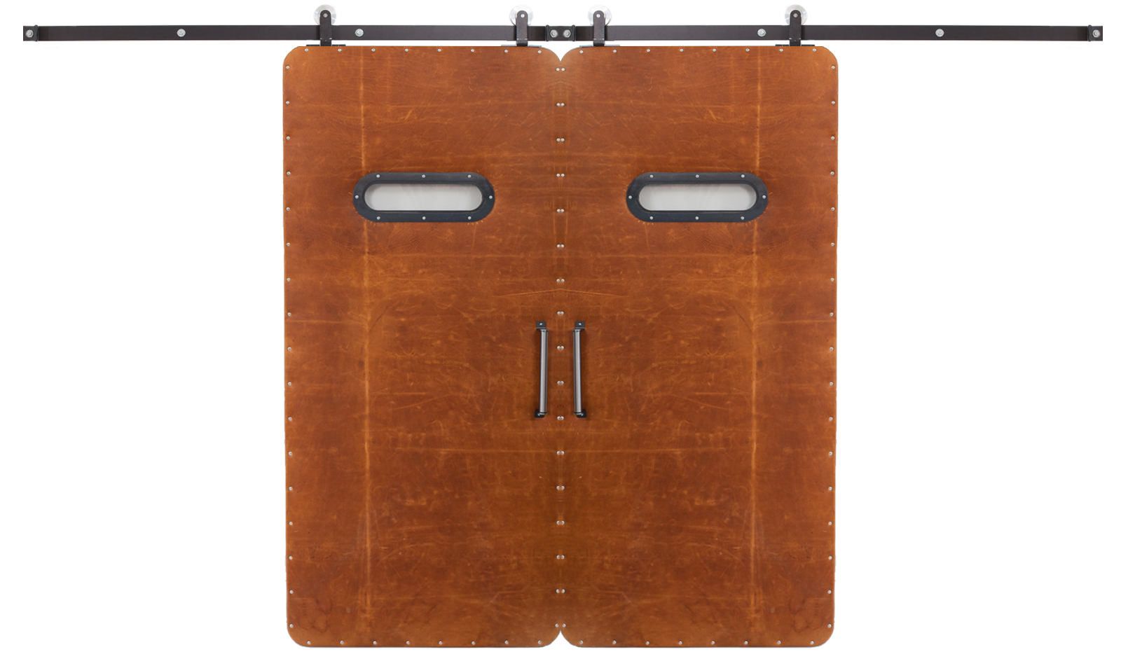 Leather Modern Double Barn Door
