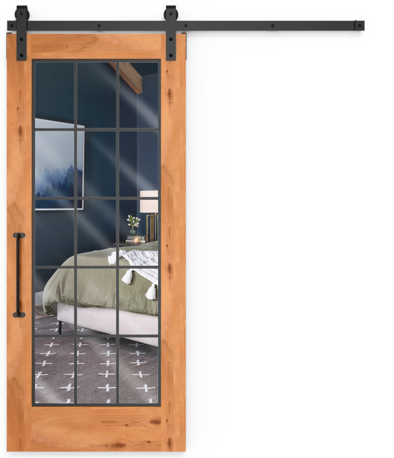 Farmhouse French Full Mirror Barn Door