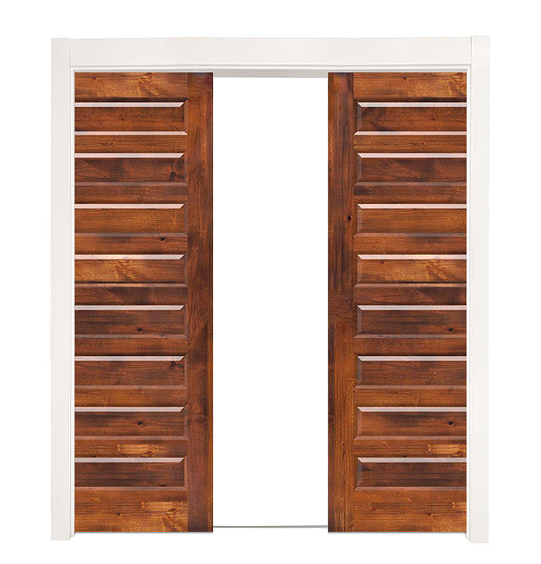 8 Panel Double Converging Pocket Doors