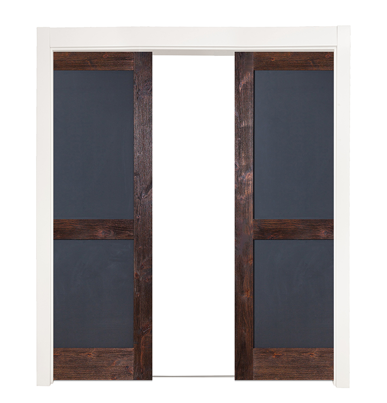 Chalkboard Double Converging Pocket Doors