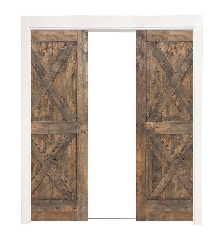 Double X Double Converging Pocket Doors
