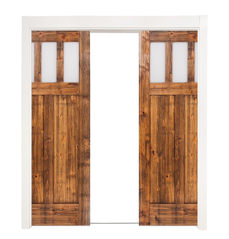 Craftsman Double Converging Pocket Doors