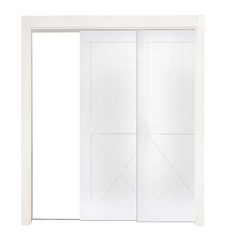 Half X Bypassing Pocket Doors