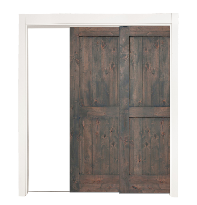 Two Panel Bypassing Pocket Doors