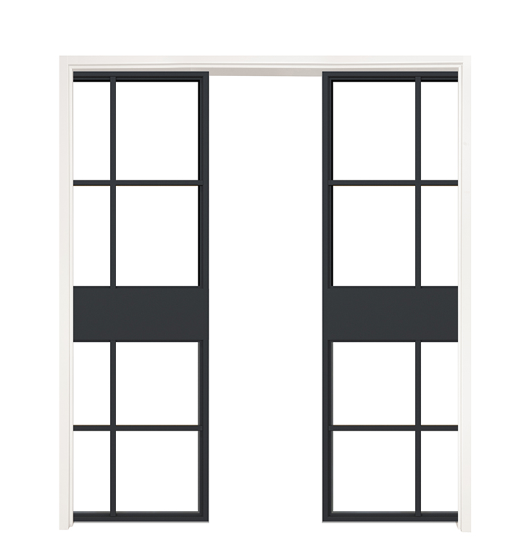 Terrace Double Converging Pocket Doors