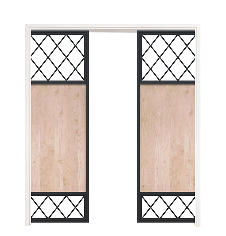 Tiller Shed Double Converging Pocket Doors