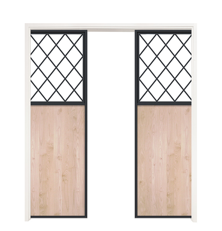 French Farm Double Converging Pocket Doors