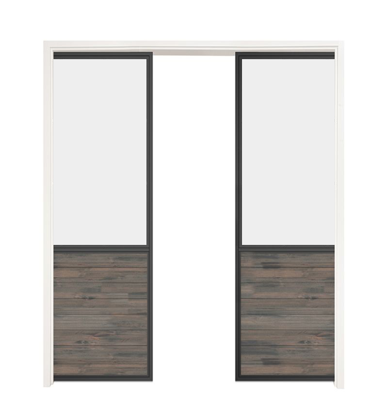Chalet Double Converging Pocket Doors