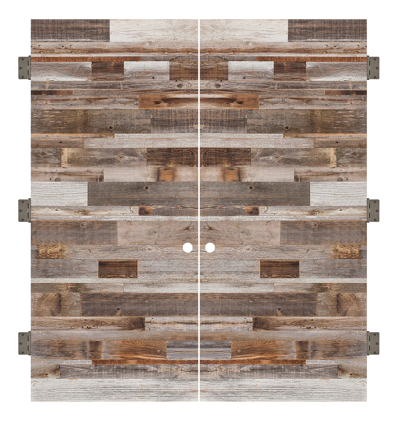 Horizontal Barn Wood Interior Double Slab Door