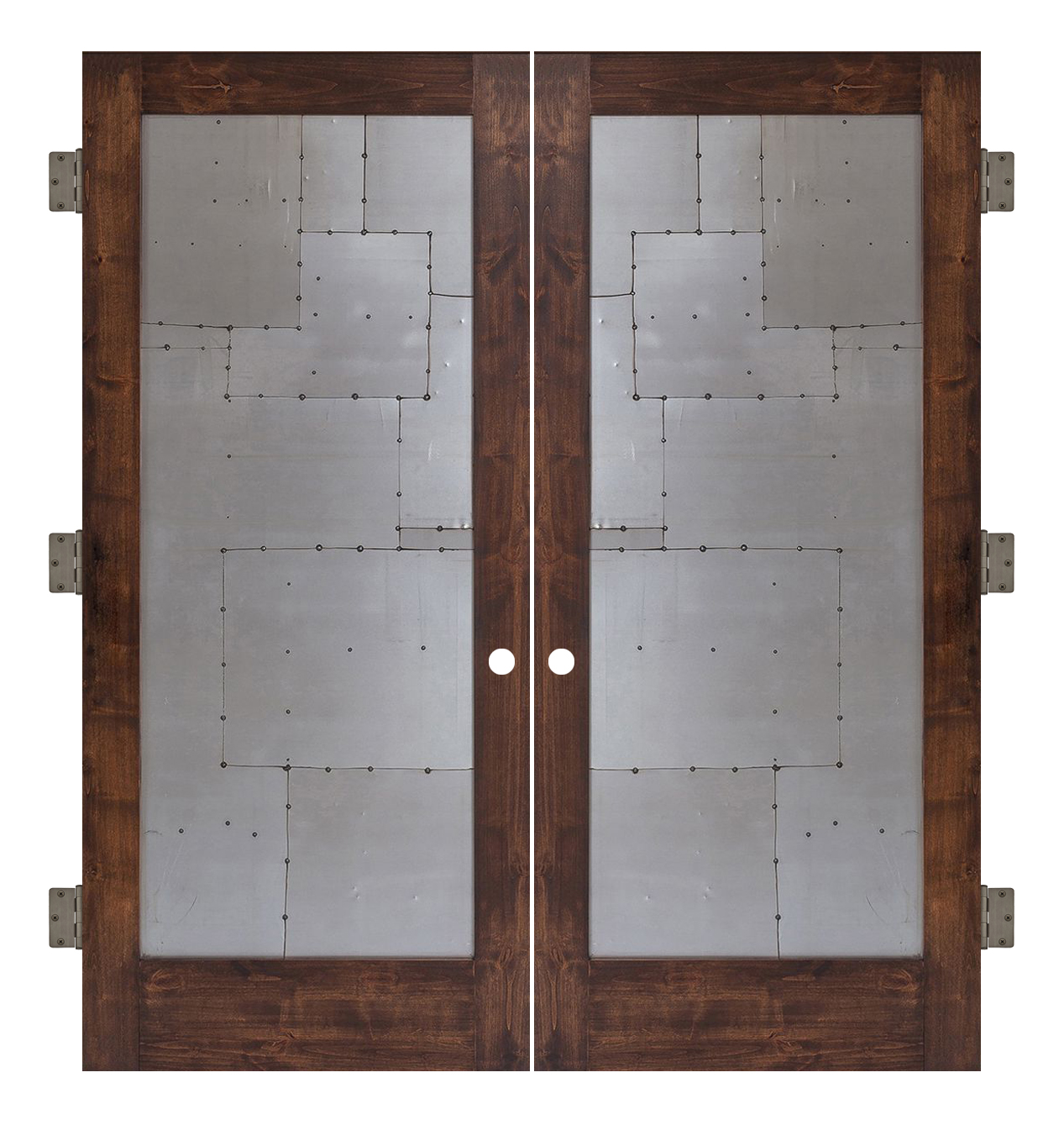 Steampunk Interior Double Slab Door