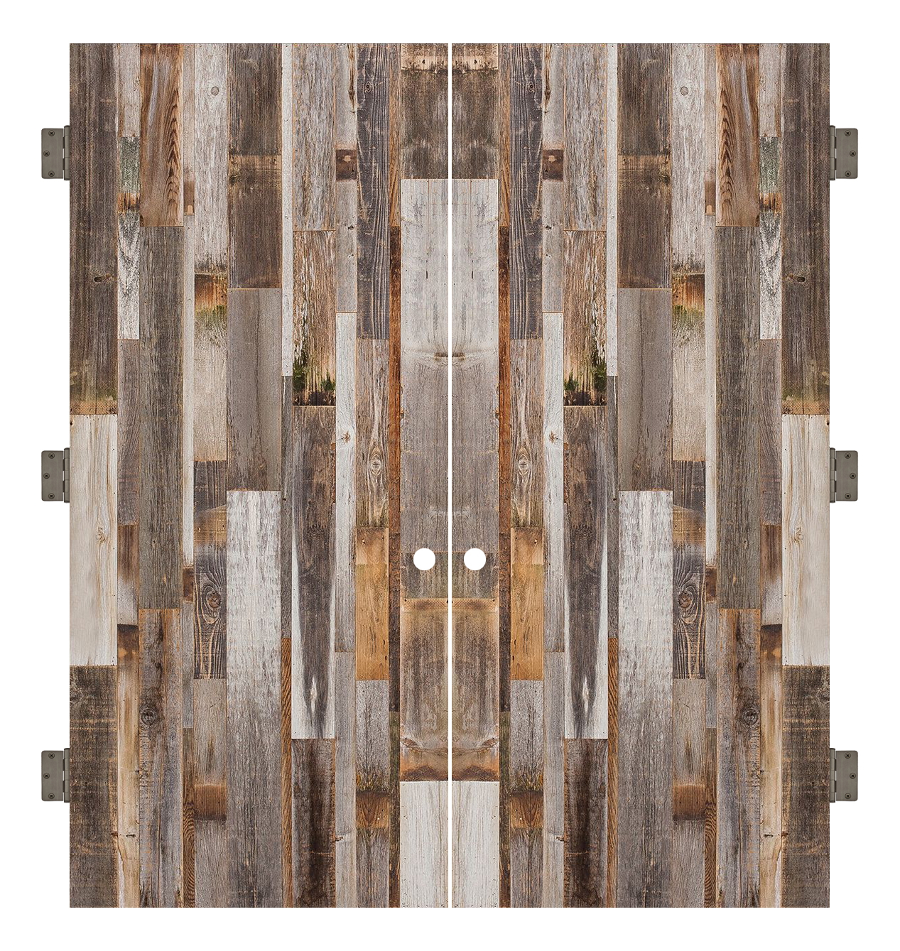 Vertical Barn Wood Interior Double Slab Door