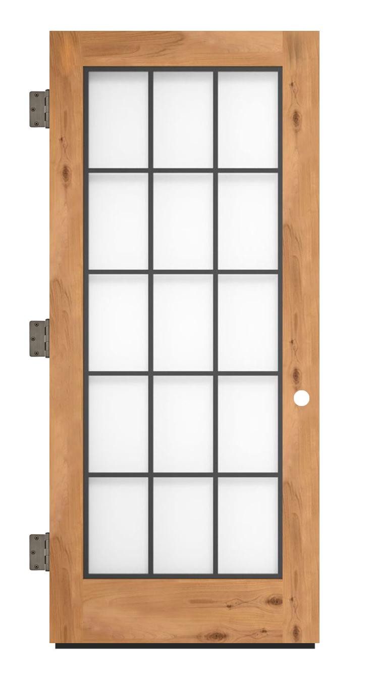 Farmhouse French Full Exterior Slab Door Rustica