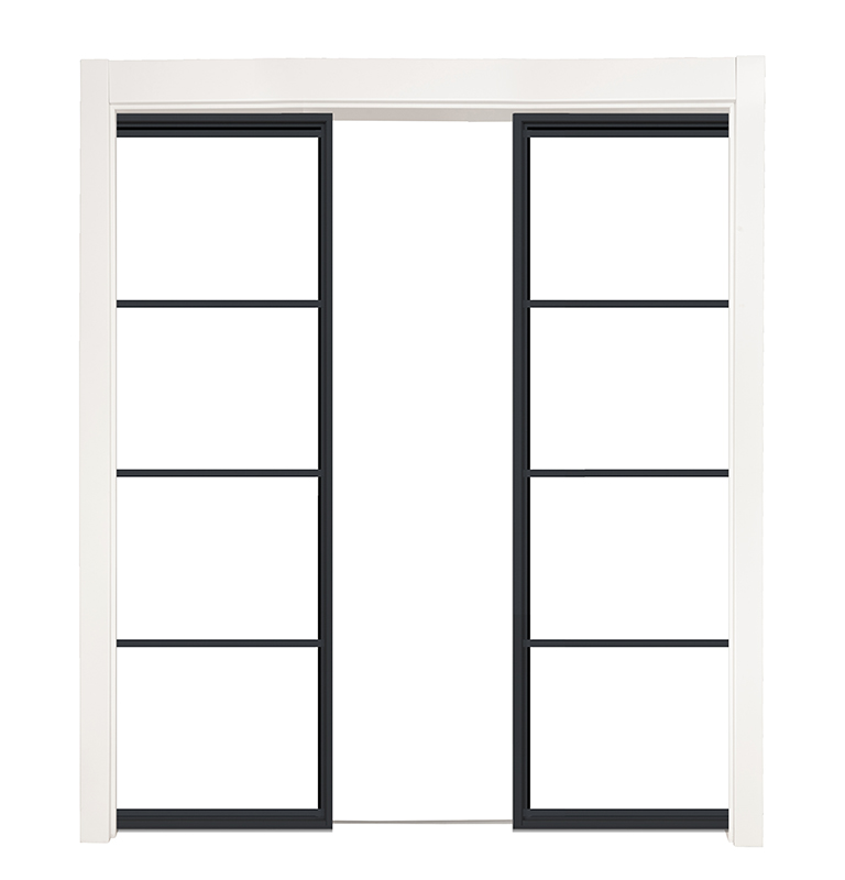 Modern Cottage Converging Pocket Doors