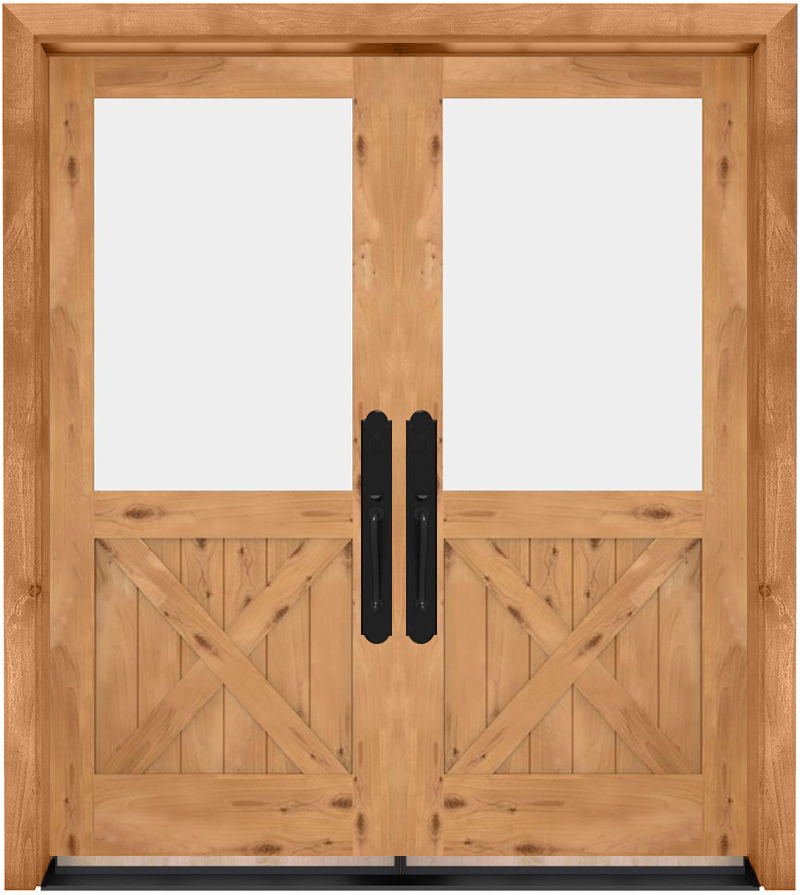 Farmhouse French Full Exterior Double Slab Door