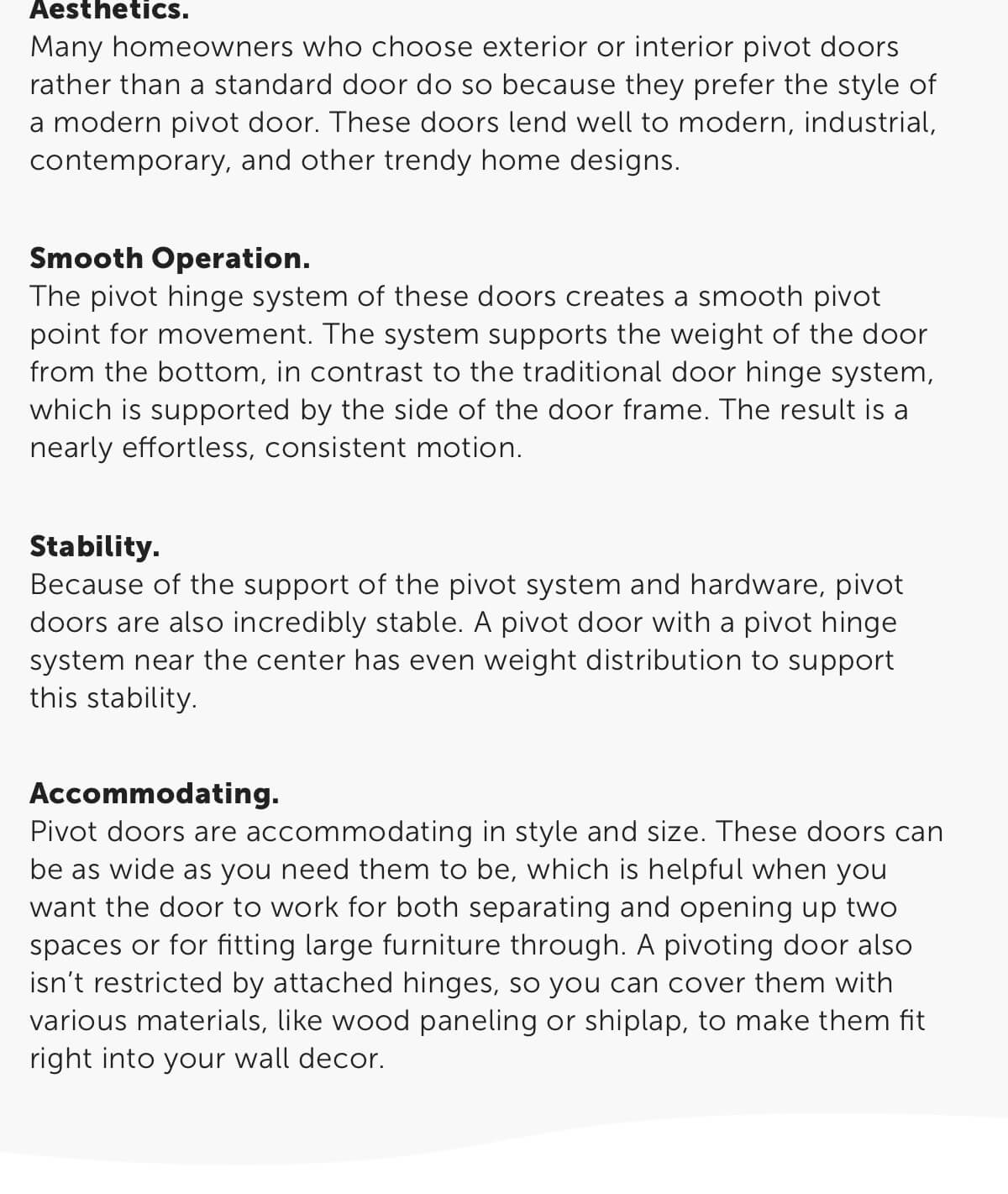 Pivot Doors