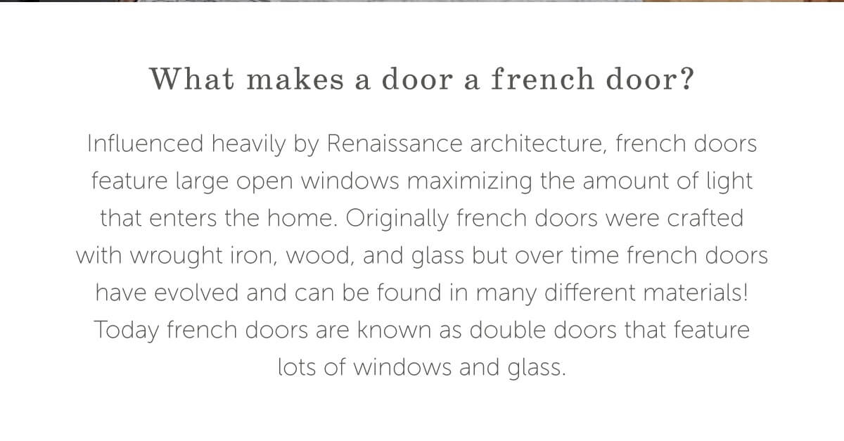 French Door Entrance