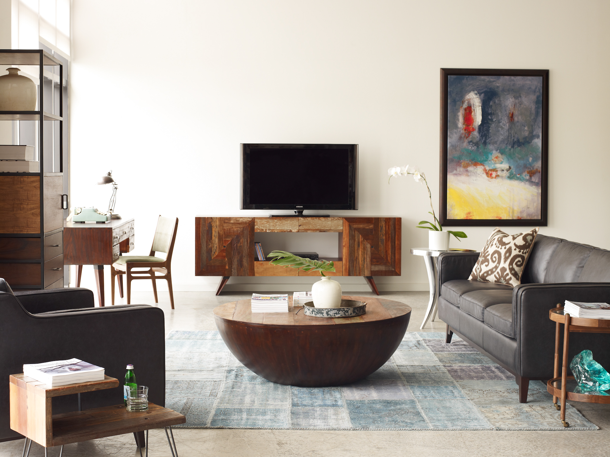 Ryan Modern, Contemporary Bowl Coffee Table