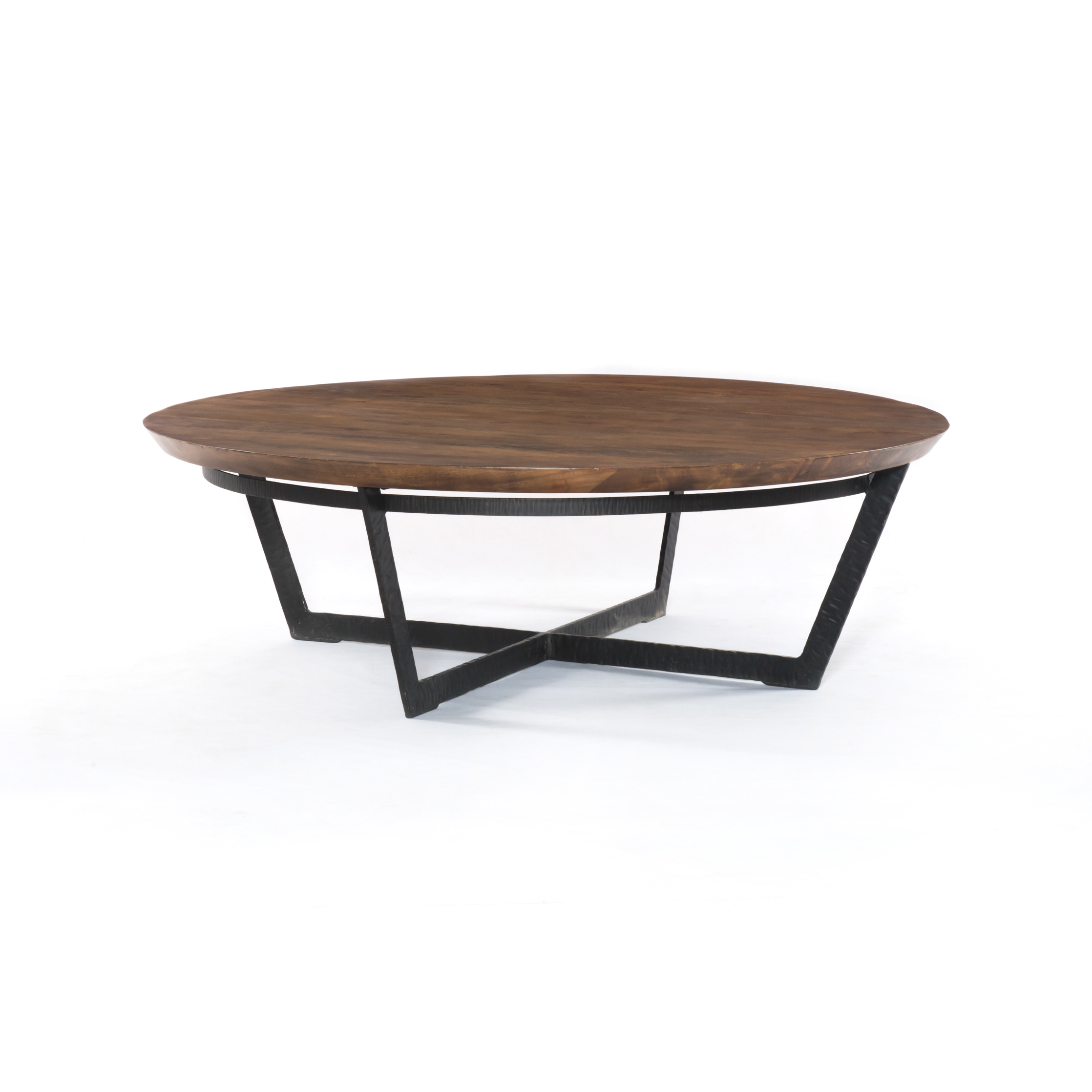 Elegant Felix Round Wood & Metal Coffee Table