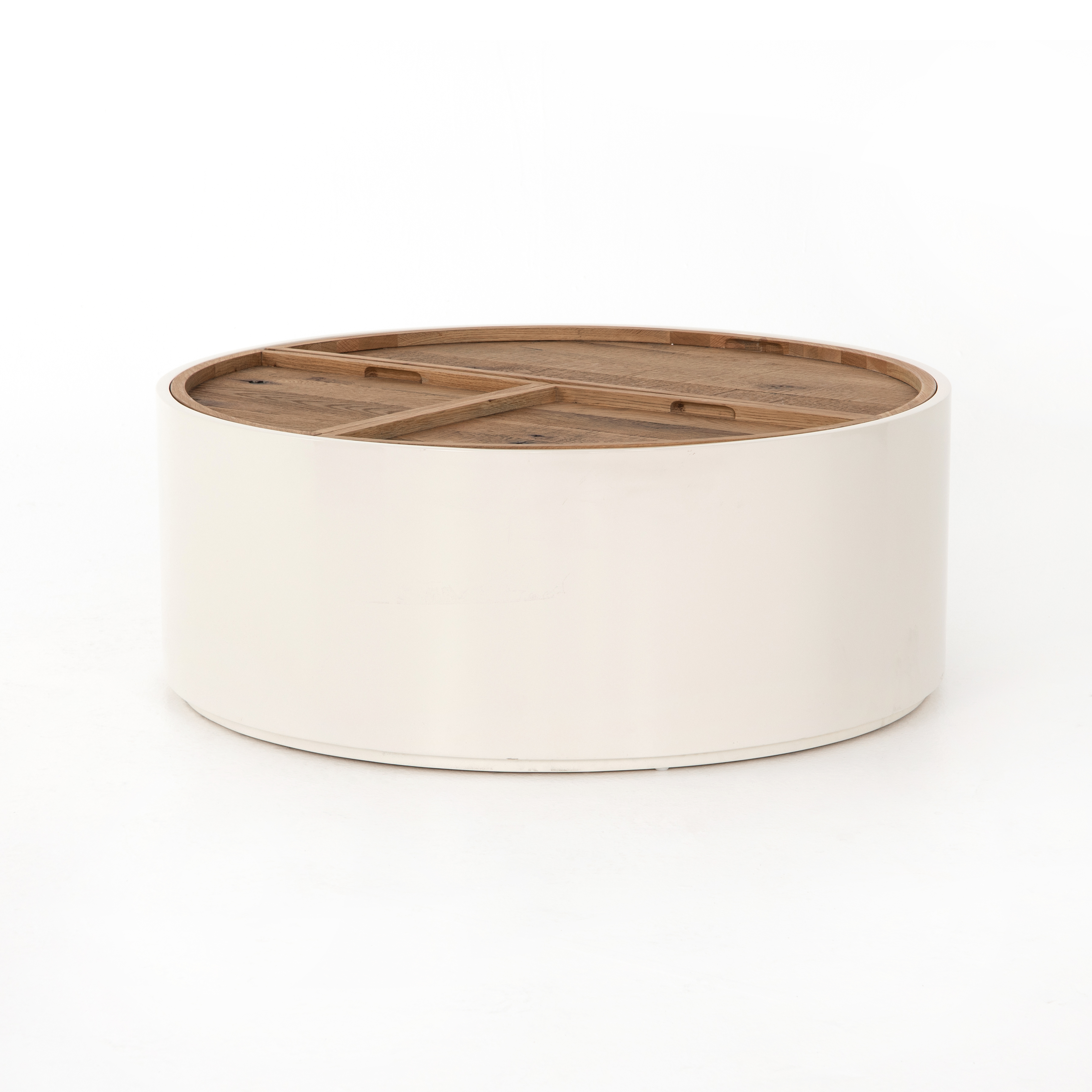 Cas Drum White Cream Coffee Table