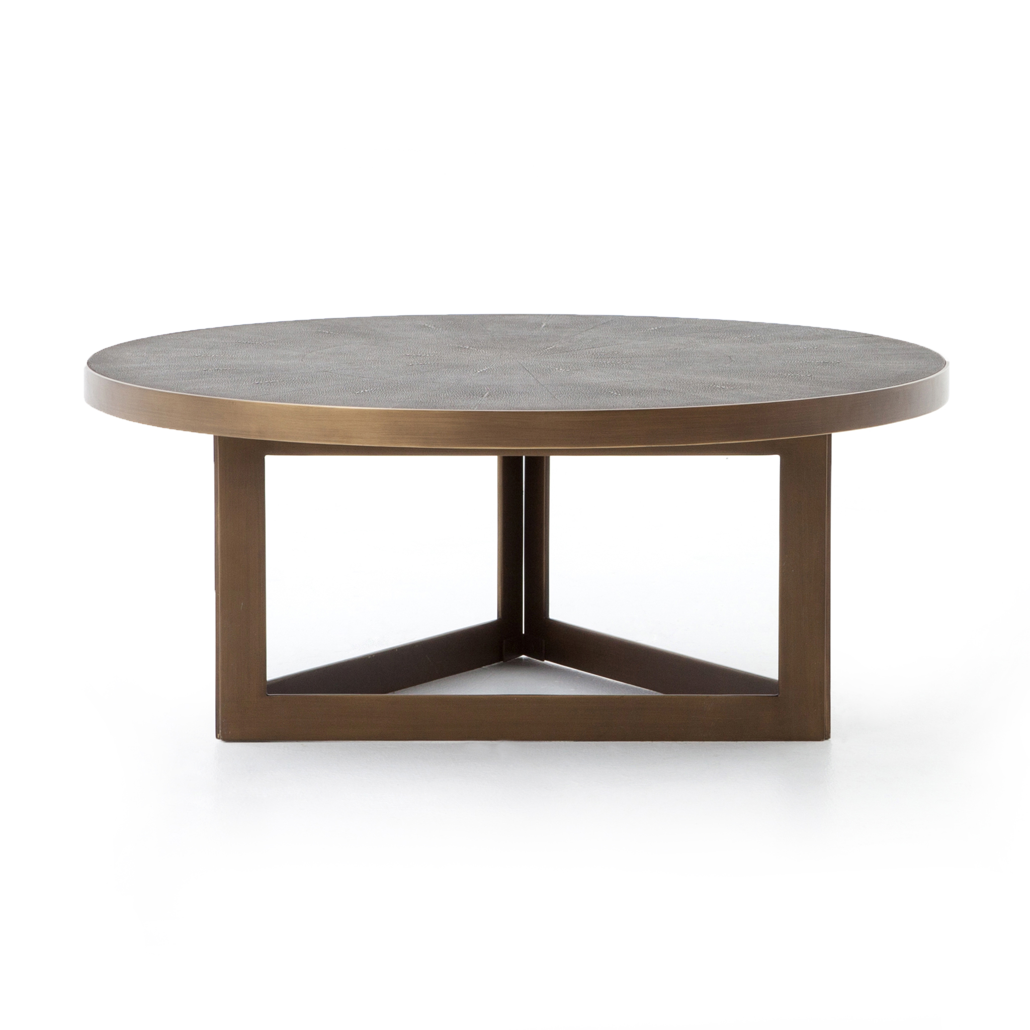 Faux Shagreen Round Coffee Table