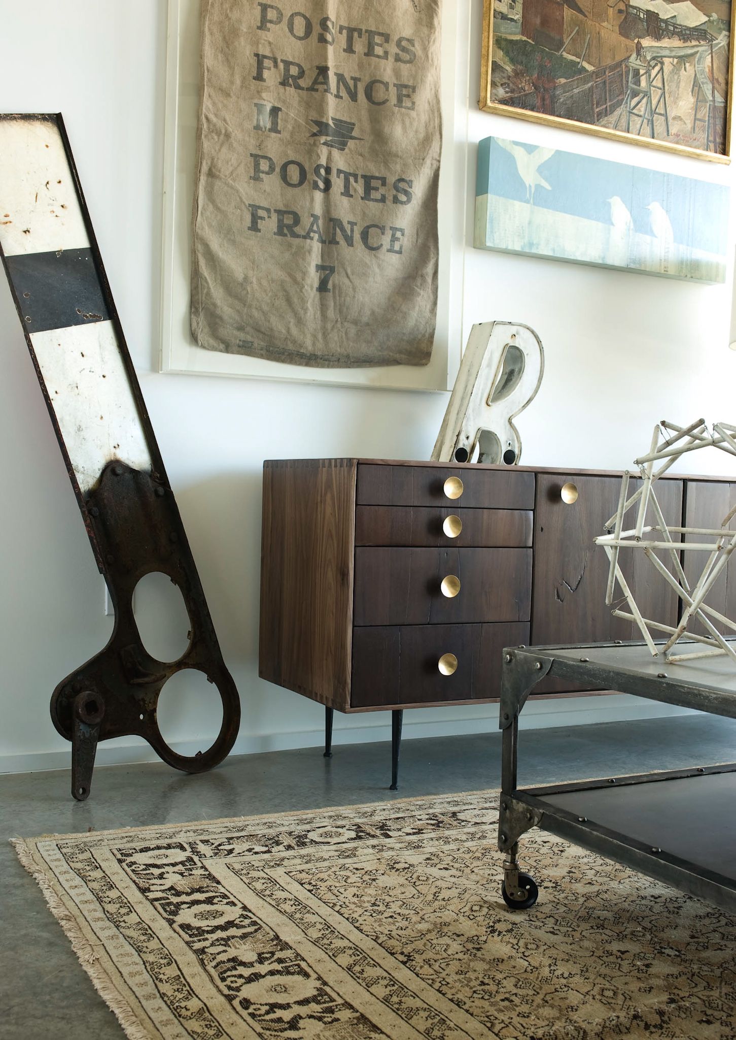 Element Industrial Wheeled Cart Coffee Table