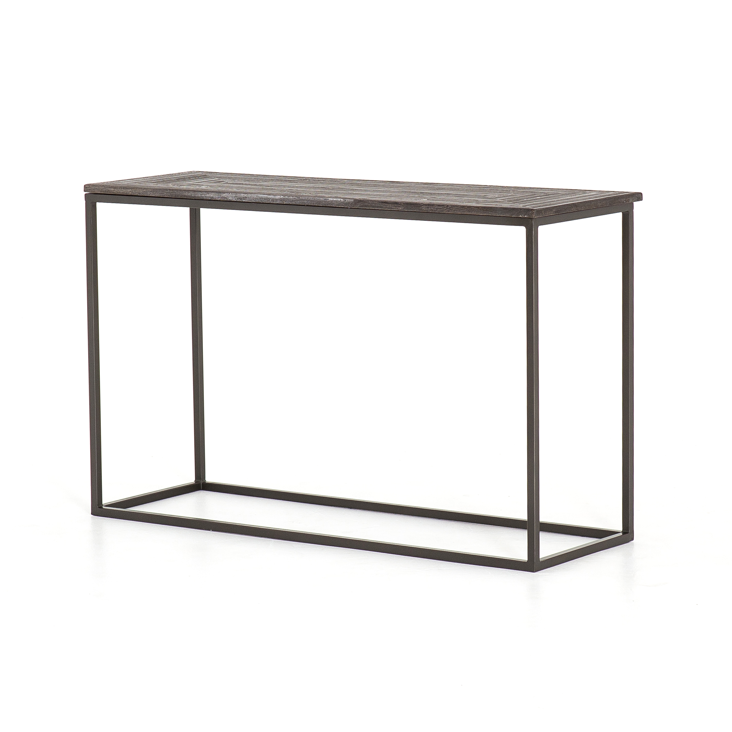 Linden Iron Console Table with Stone Top