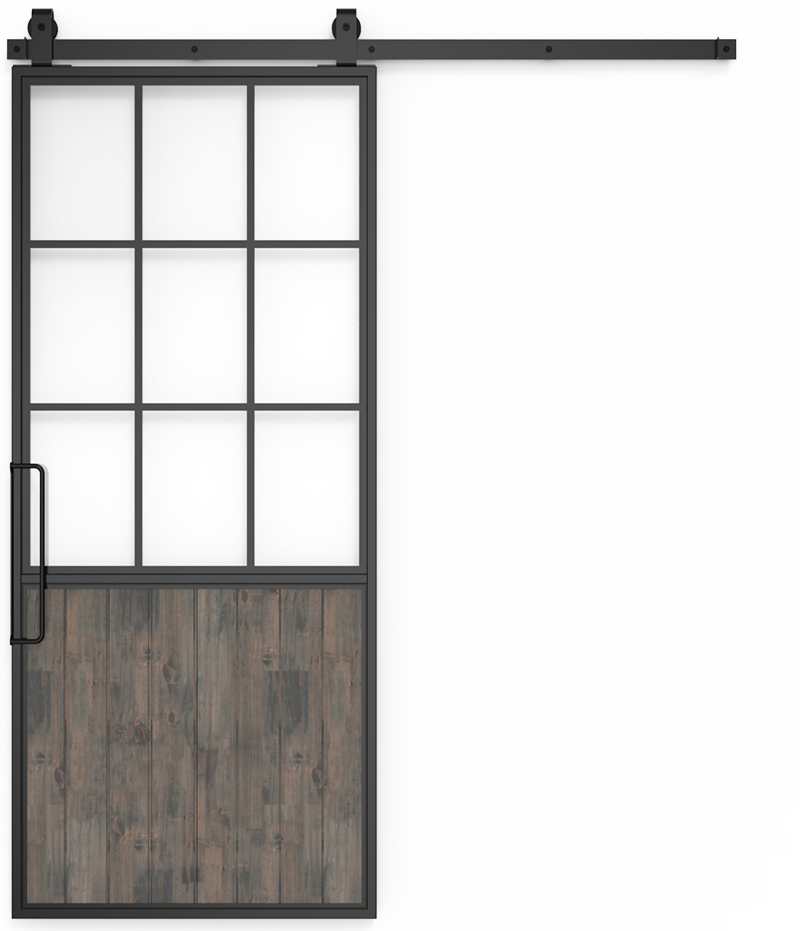 Mountain French Half Barn Door
