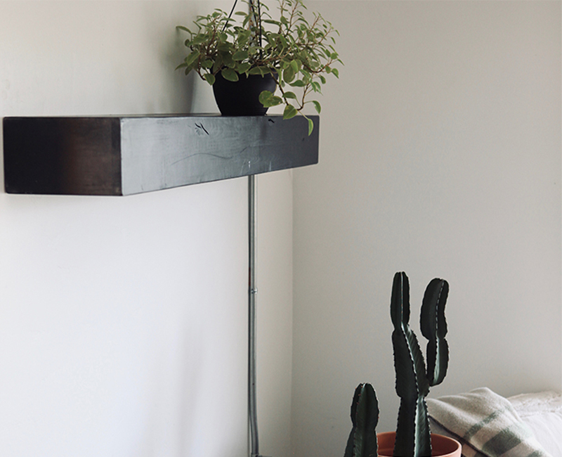 Cottage Black Fireplace Mantel