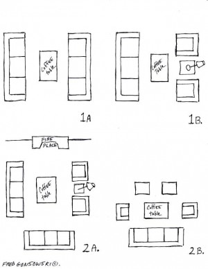 Living room arrangements - four variations