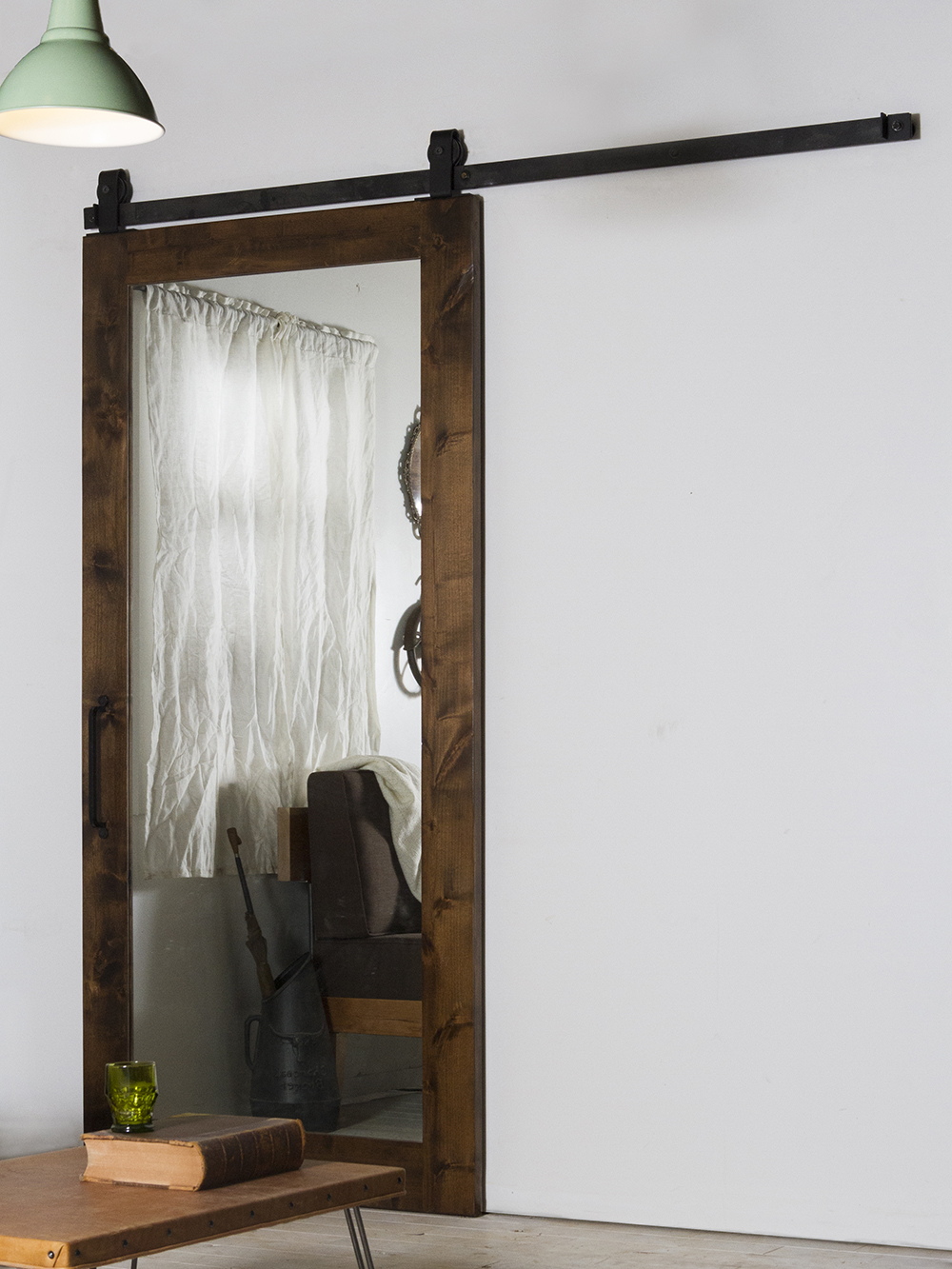 mirrored barn door