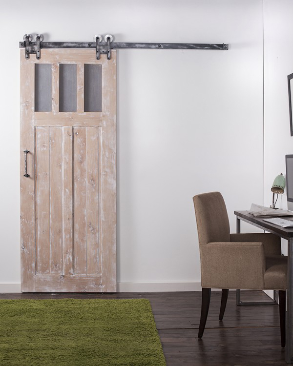 craftsman barn door with windows